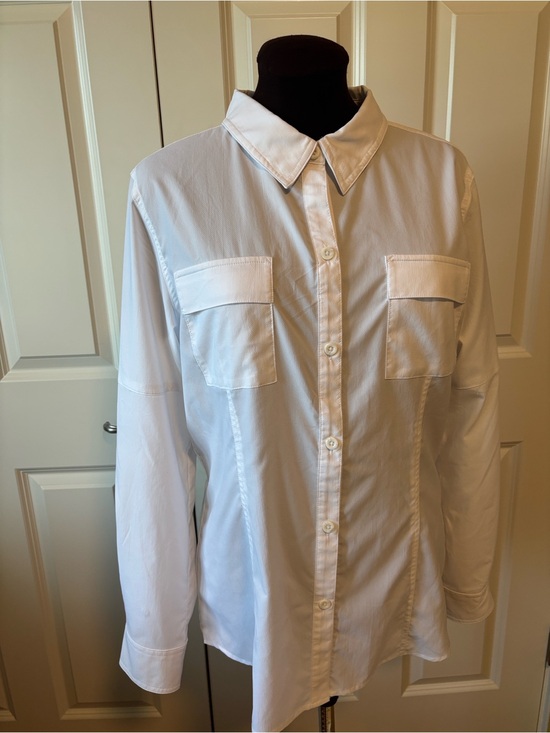 Reel Legends Tops - Reel Legends Women’s White Button-Down Shirt with Chest Pockets